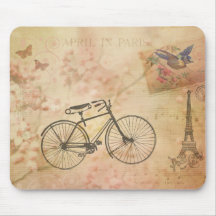 Collage vintage romantique de Paris au printemps