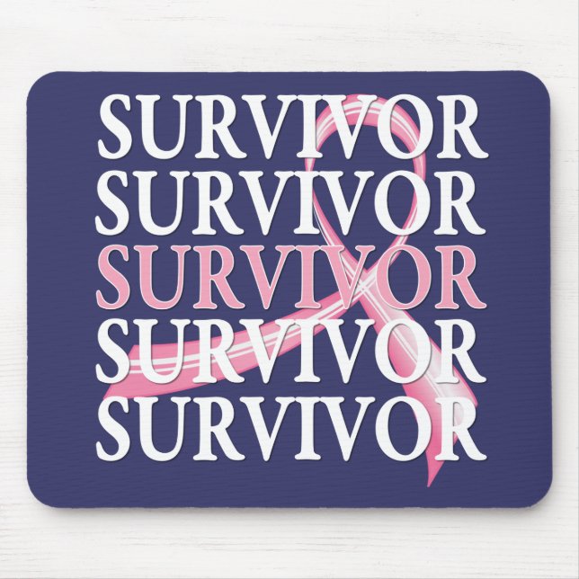 Tapis De Souris Collage Whimsical Survivant Cancer du sein (Devant)