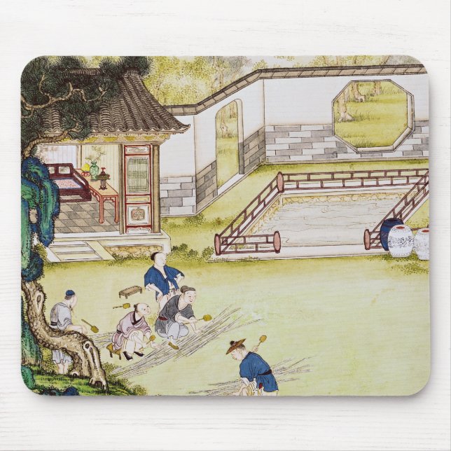 Tapis De Souris Collecte du bambou pour faire le papier (Devant)