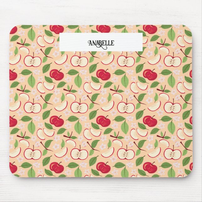 Tapis De Souris Collection de Motifs de paniers de fruits - Pommes (Devant)