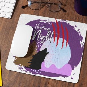 Tapis De Souris Collection de timbres d'Halloween "Howling Night"