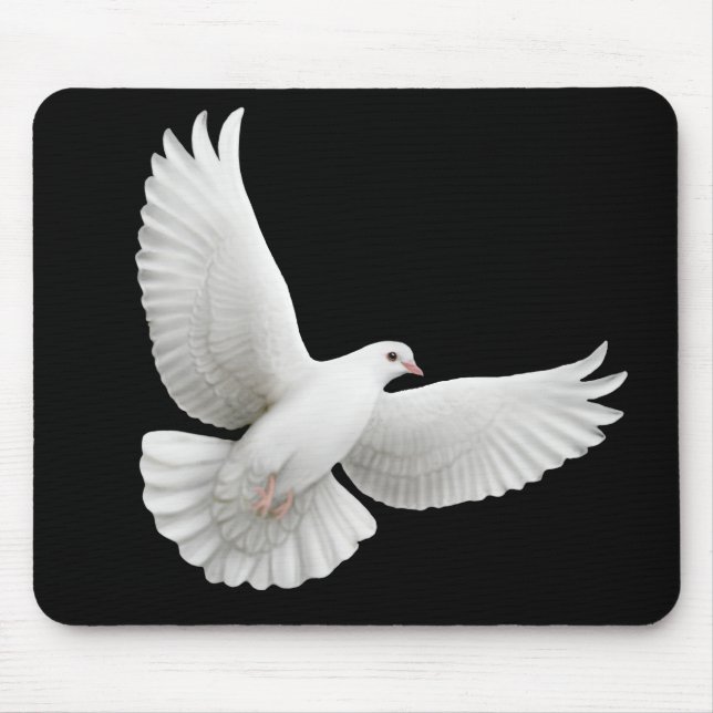Tapis De Souris Colombe volante Mousepad de blanc (Devant)