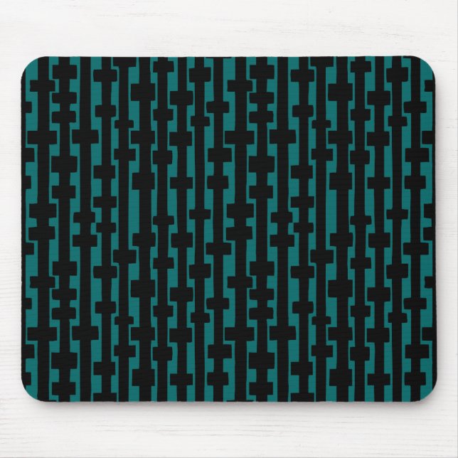 Tapis De Souris Colonnes Abstraites - Noir sur Moss Green (Devant)