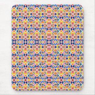 Tapis de souris coloré avec un motif de carrelage