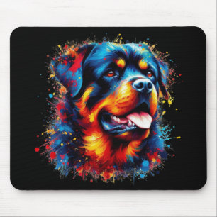 Tapis De Souris Coloré de peinture Rottweiler coloré