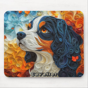 Tapis De Souris Coloré King Charles Quilling Portrait