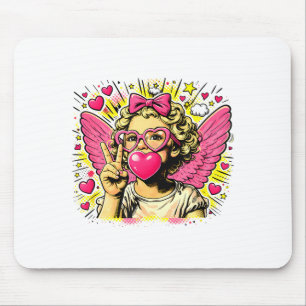Tapis De Souris Com Saint-Valentin Cupidon Cœur Ange Amour Vacance