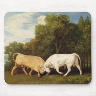 Tapis De Souris Combat de taureaux de George Stubbs , 1786 (huile
