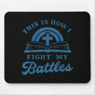 Tapis De Souris Combats de prière de foi Bible Croix Chrétienne