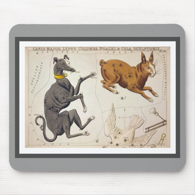 Tapis De Souris Commandant de Canis, Lepus, Columba Noachi et Cela (Devant)