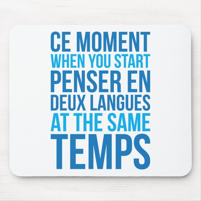 Tapis De Souris Commencer Penser En Deux Langues Au Même Temps (Devant)