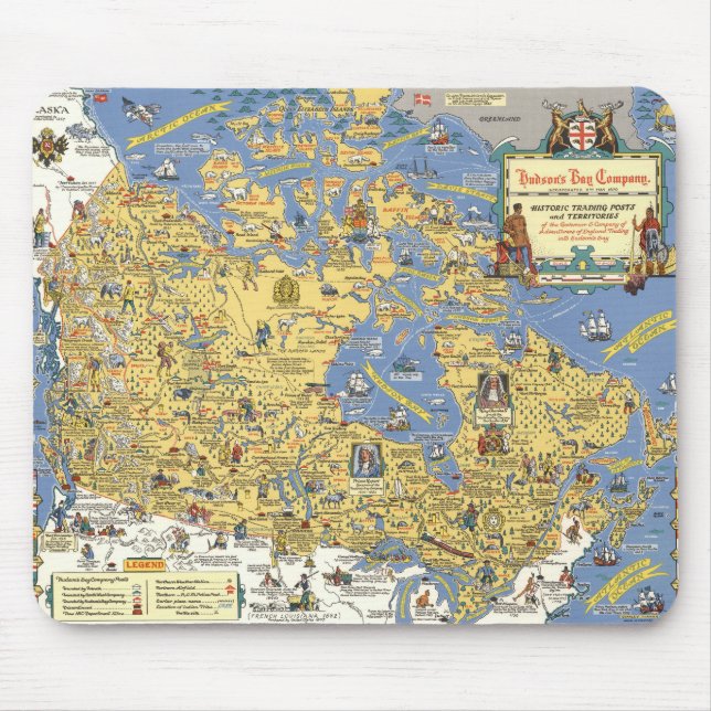 Tapis De Souris Compagnie de la Baie d'Hudson - Carte du Canada (Devant)