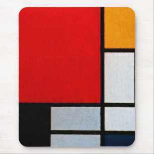 Tapis De Souris Composition avec grand plan rouge