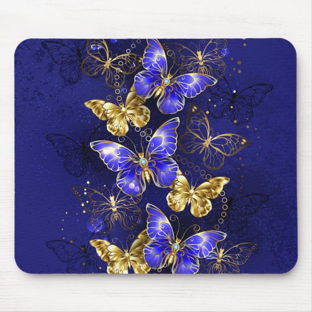 Tapis De Souris Composition avec les papillons Sapphire (Devant)