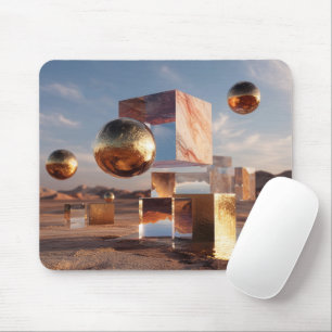 Tapis De Souris Composition Géométrique Surréaliste Avec Sphères D