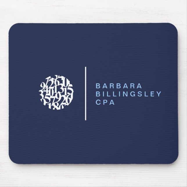 Tapis De Souris Comptable du Logo II des numéros modernes (Devant)