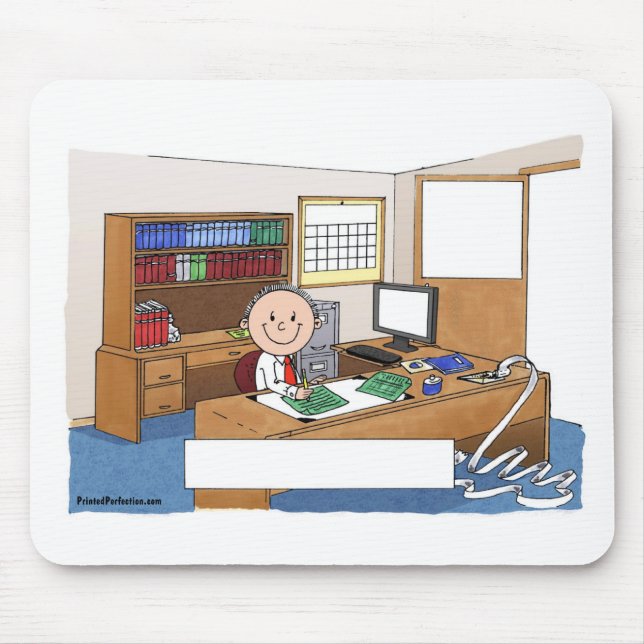 Tapis De Souris Comptable, Homme - Cadeau de dessin personnalisé (Devant)