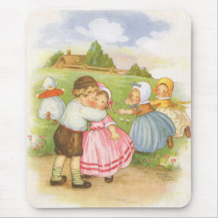 Tapis De Souris Comptines de Mère l'Oie Georgie Porgie vintage