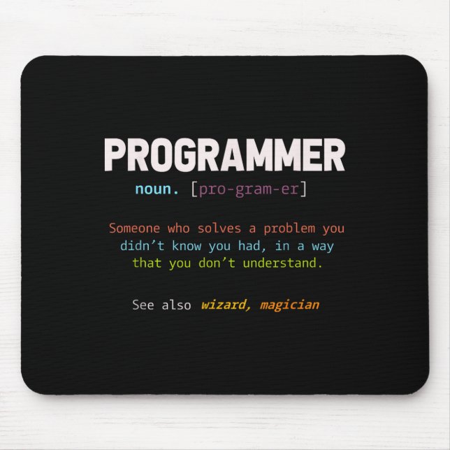 Tapis De Souris Computer Geek Nerd Gift Funny Programmer  (Devant)