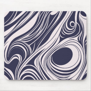 Tapis De Souris conception Abstraite de tourbillons liquides bleus