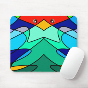 Tapis De Souris Conception abstraite du cardinal en verre tendu