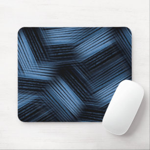 Tapis De Souris Conception abstraite en noir et bleu