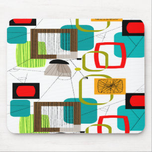 Tapis De Souris Conception abstraite moderne du milieu du siècle