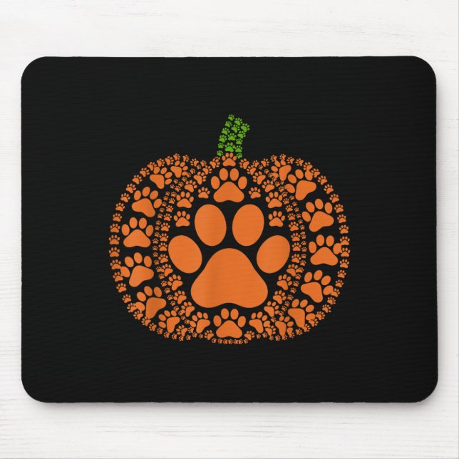 Tapis De Souris Conception Citrouille Paw Correspondant Halloween  (Devant)