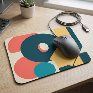 Tapis De Souris Conception d'art géométrique abstrait rétro au ris
