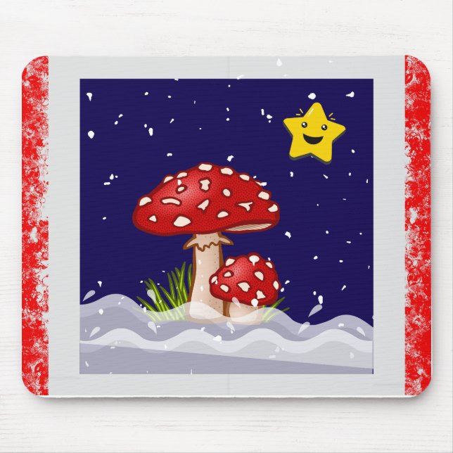 Tapis De Souris conception de champignons de Noël (Devant)