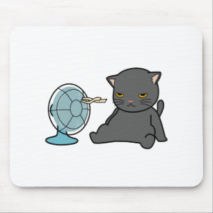 Tapis De Souris conception de chats d'été devant ventilateur   con