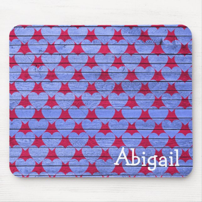 Tapis De Souris Conception de coeur en bois pourpre (Devant)
