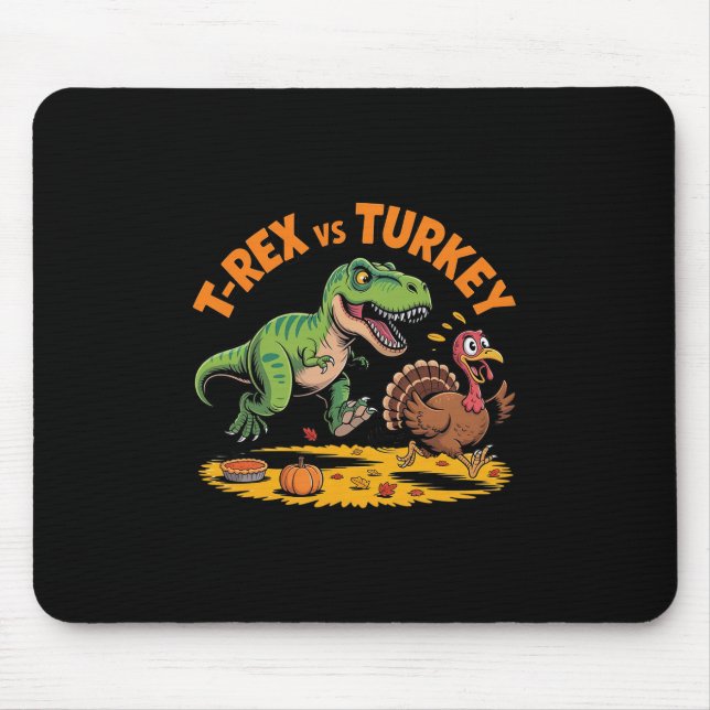 Tapis De Souris Conception de dinosaure drôle de Thanksgiving T-re (Devant)