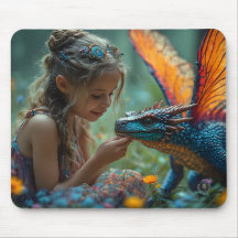 Conception de dragon bleu de fée mignonne