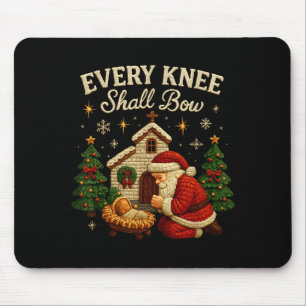 Tapis De Souris Conception de la Nativité de Noël Chaque genou flé