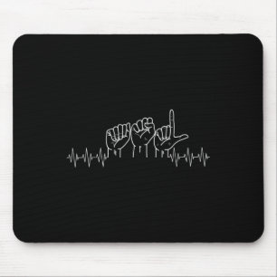 Tapis De Souris Conception de l'Asl Lover Sensibilisation à la jou