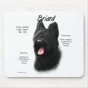 Tapis De Souris Conception de l'historique de Briard (noir)