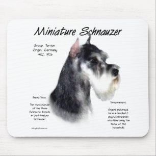 Tapis De Souris Conception de l'historique des schnauzeurs miniatu