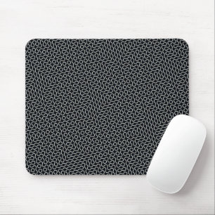 Tapis De Souris Conception de lignes Wavy en noir et blanc