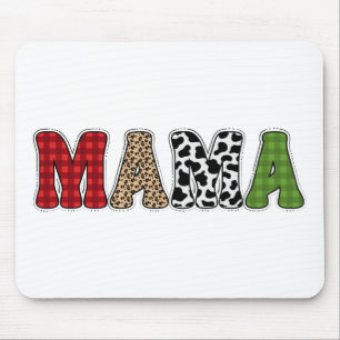 Tapis De Souris Conception de motif à carreaux de Mama Noël