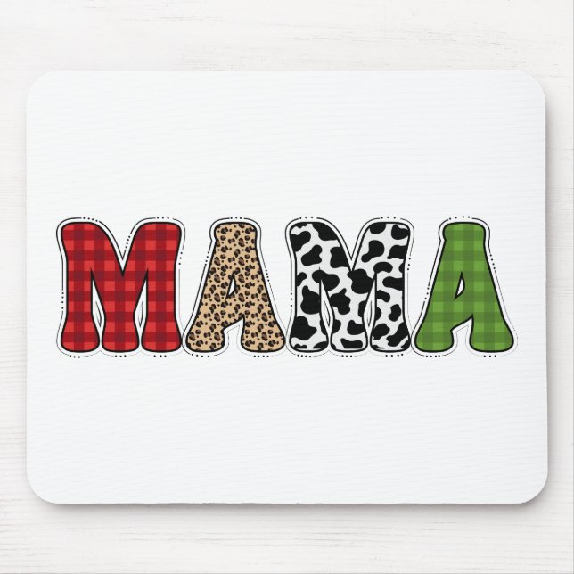 Tapis De Souris Conception de motif à carreaux de Mama Noël (Devant)