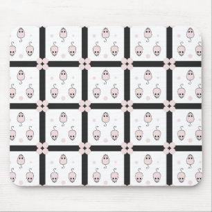 Tapis De Souris Conception de motif transparent de souris rose - D