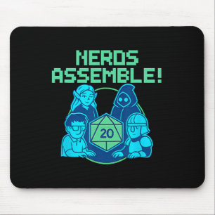 Tapis De Souris Conception de nerds Emble jeu de société dés pixel