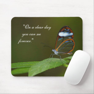 Tapis De Souris Conception de papillon de Glasswing "temps clair"