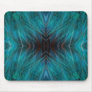 Tapis De Souris Conception de plume fractale d'oiseau de paradis