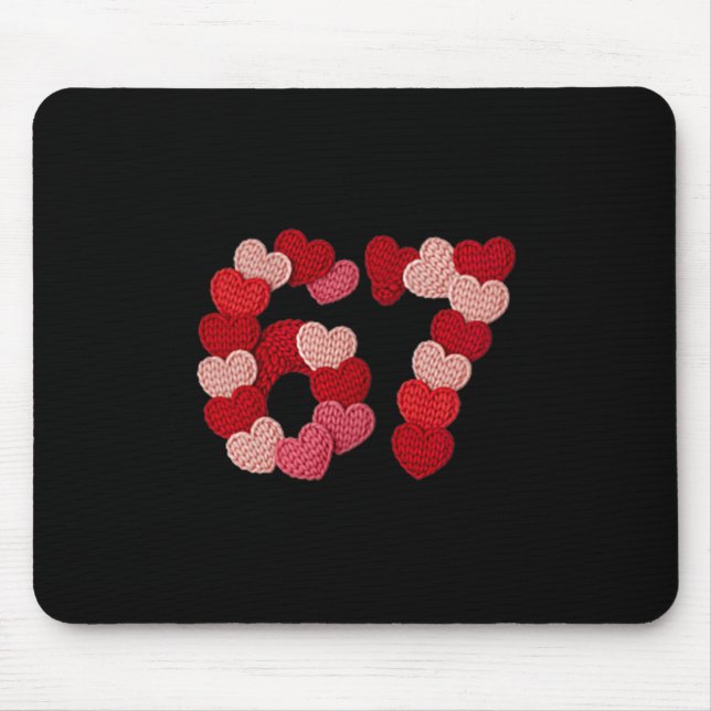 Tapis De Souris Conception de pull à 67 cœurs pour l'amour de la S (Devant)