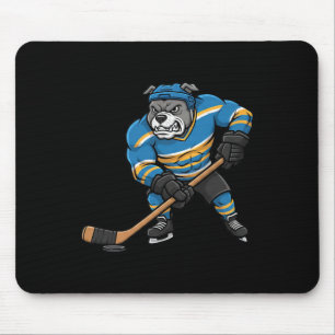 Tapis De Souris Conception de sport de chien de joueur de hockey P