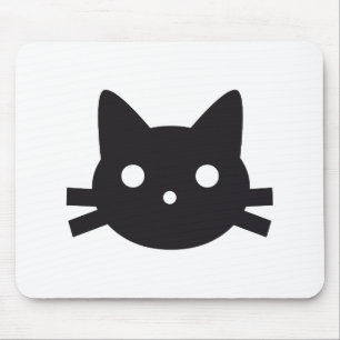Tapis De Souris Conception de tête de chat noir