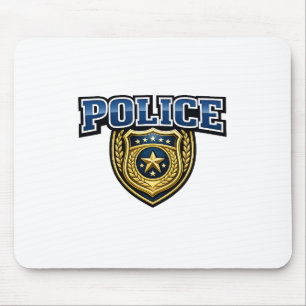 Tapis De Souris Conception de texte gras pour insigne de police