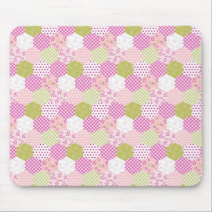 Tapis De Souris Conception d'édredon de patchwork de vert de rose